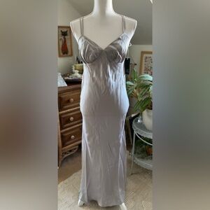 Wild Fable maxi silver slip dress